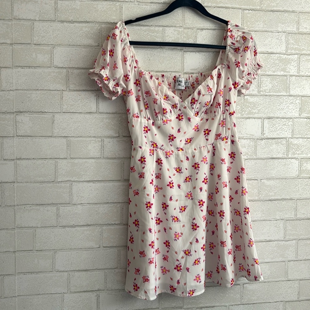 Princess Polly Pink Floral Flowy Puff Sleeve Dress